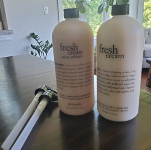 Fresh shampoo, shower gel and bubble bath